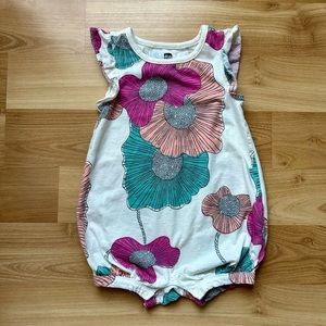 Tea Collection 18-24mo flutter sleeve floral surf romper | size 18-24mo